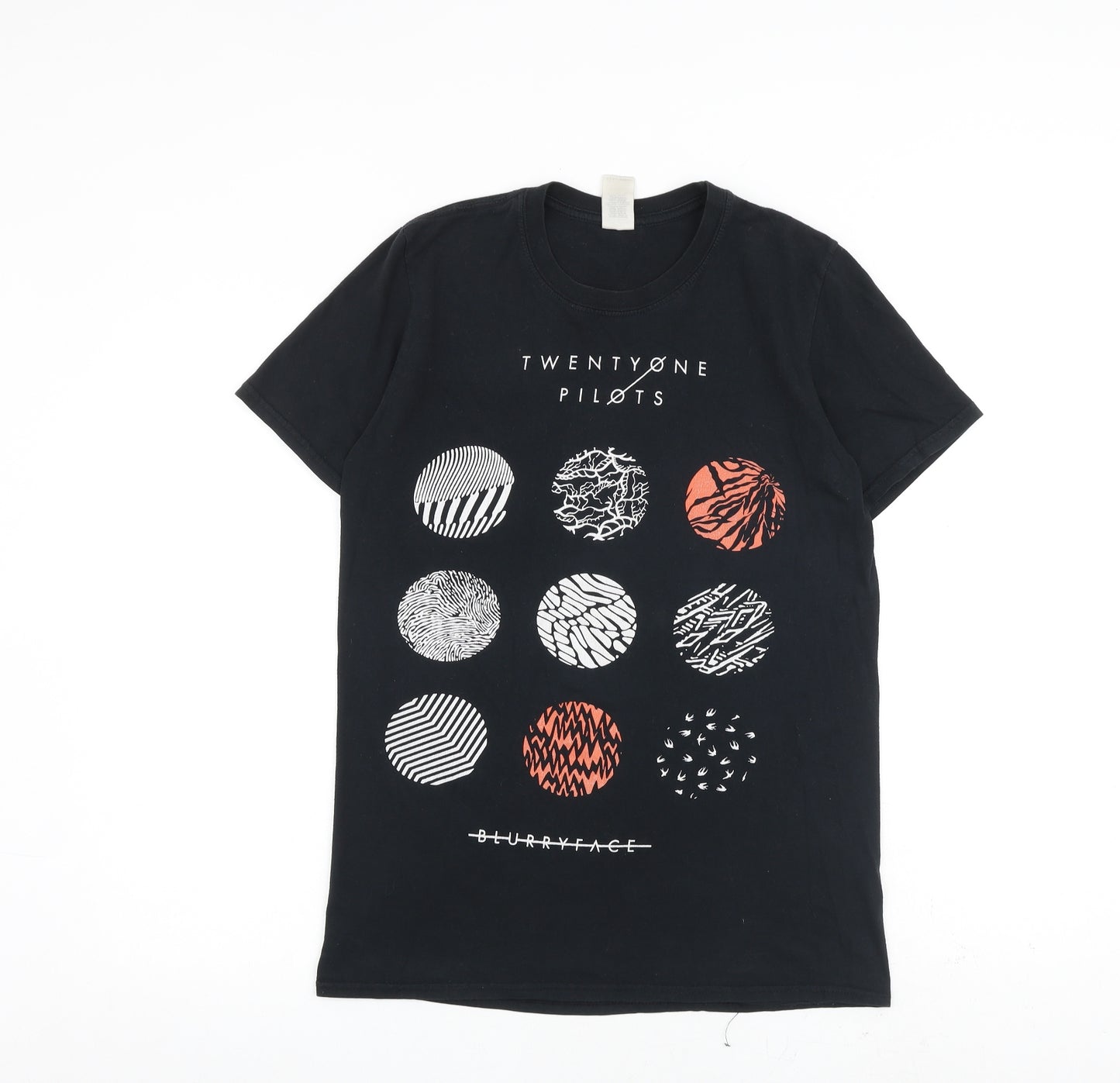 Twenty One Pilots Mens Black Polyester T-Shirt Size M Round Neck