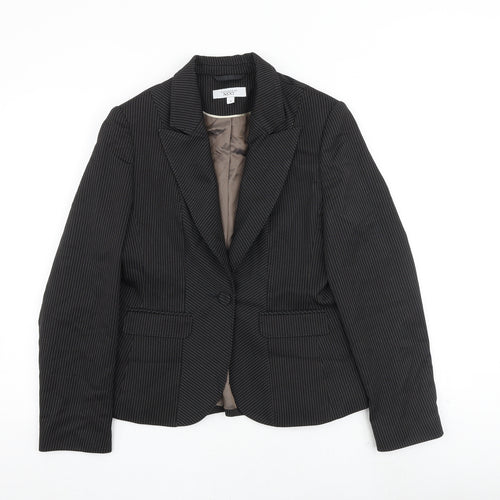 NEXT Womens Brown Striped Jacket Blazer Size 10 Button