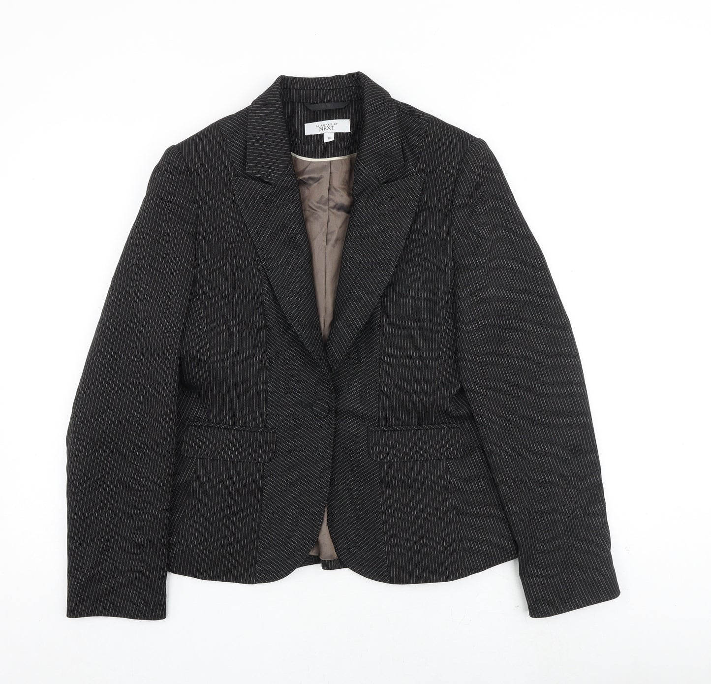 NEXT Womens Brown Striped Jacket Blazer Size 10 Button