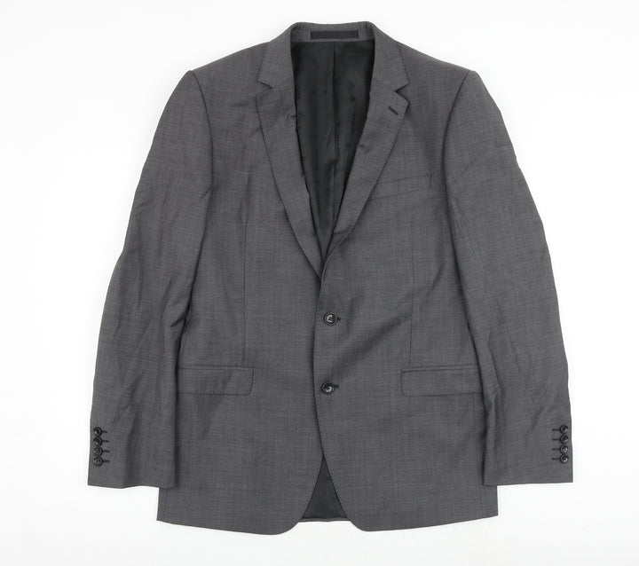Blazer Mens Grey Wool Jacket Blazer Size 40 Regular