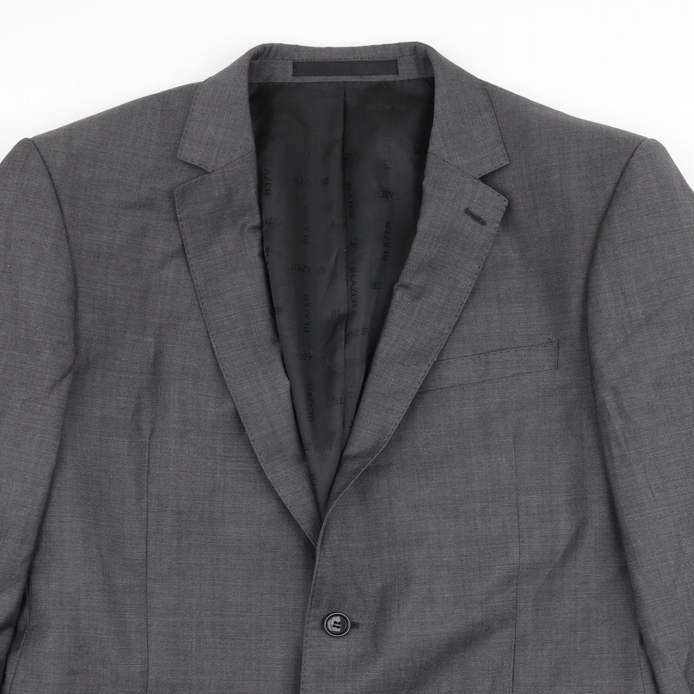 Blazer Mens Grey Wool Jacket Blazer Size 40 Regular