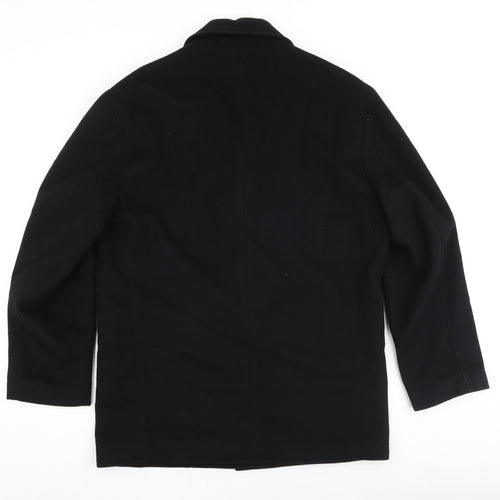 Anthony De Mano Mens Black Pea Coat Coat Size S Button