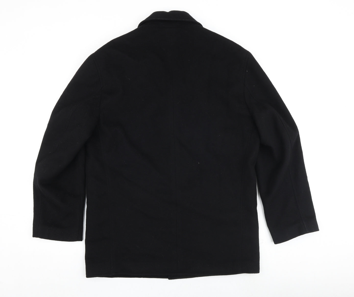 Anthony De Mano Mens Black Pea Coat Coat Size S Button
