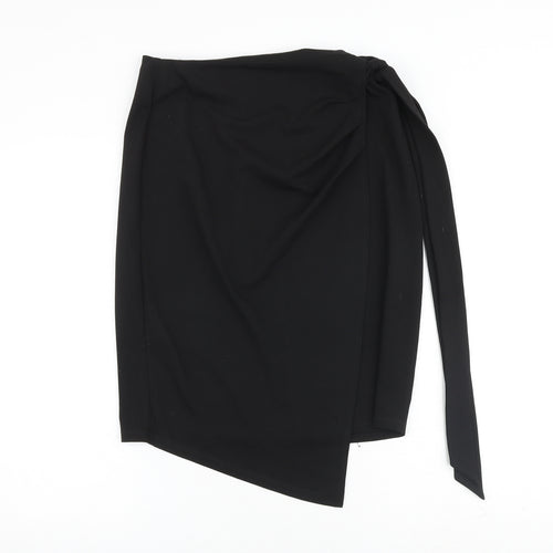 Faith & Joy Womens Black Polyester A-Line Skirt Size XS Zip