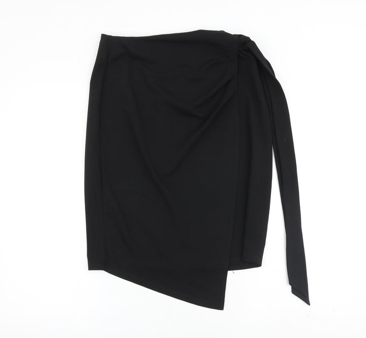 Faith & Joy Womens Black Polyester A-Line Skirt Size XS Zip