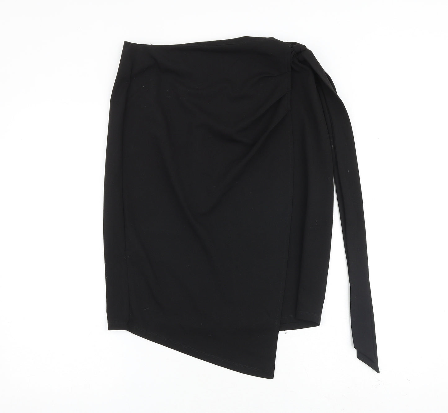 Faith & Joy Womens Black Polyester A-Line Skirt Size XS Zip