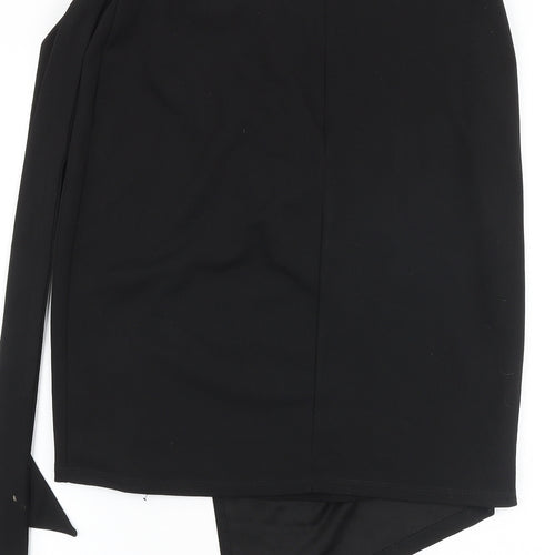 Faith & Joy Womens Black Polyester A-Line Skirt Size XS Zip