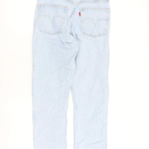 Levi's Womens Blue Cotton Straight Jeans Size 27 in L29 in Regular Button