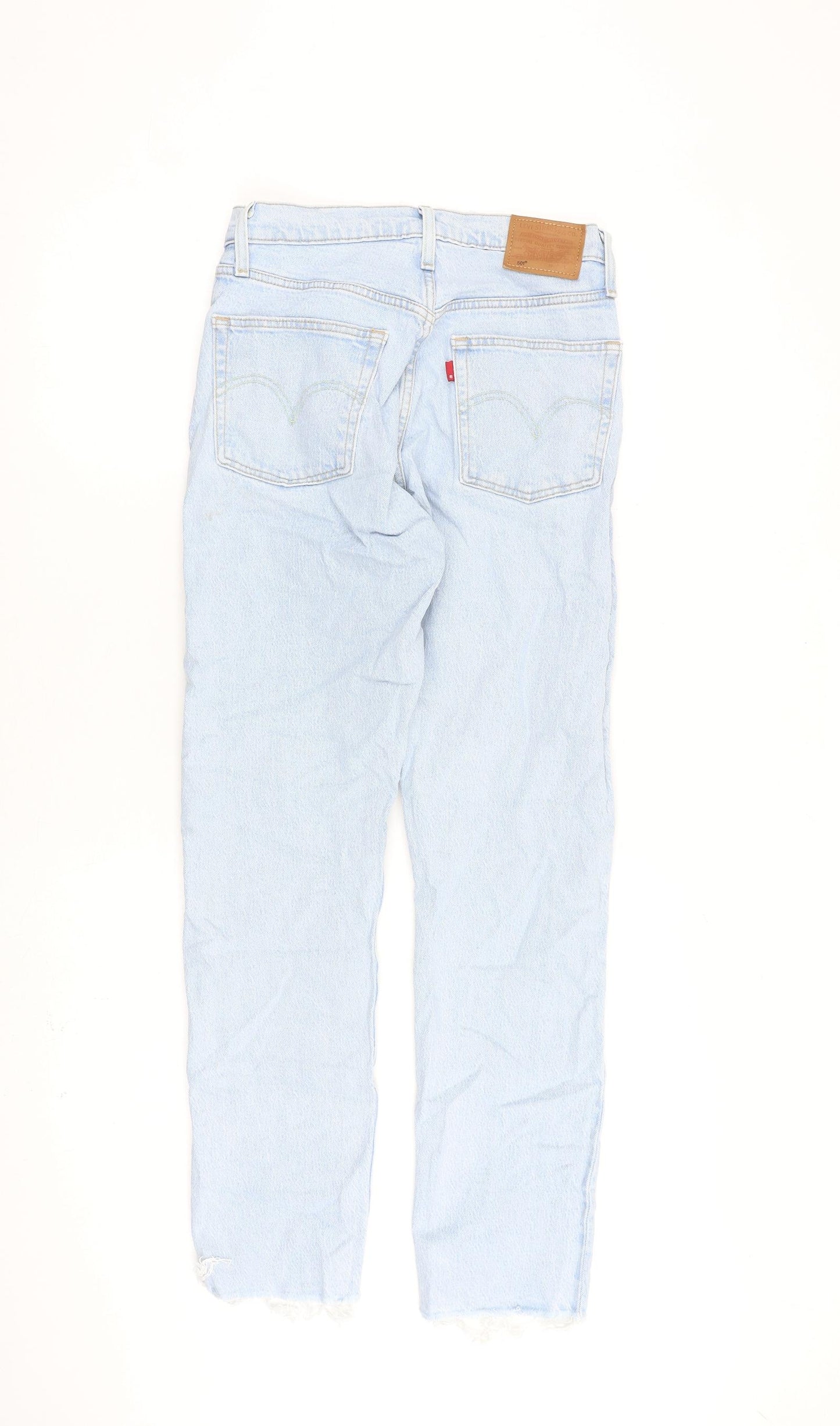 Levi's Womens Blue Cotton Straight Jeans Size 27 in L29 in Regular Button