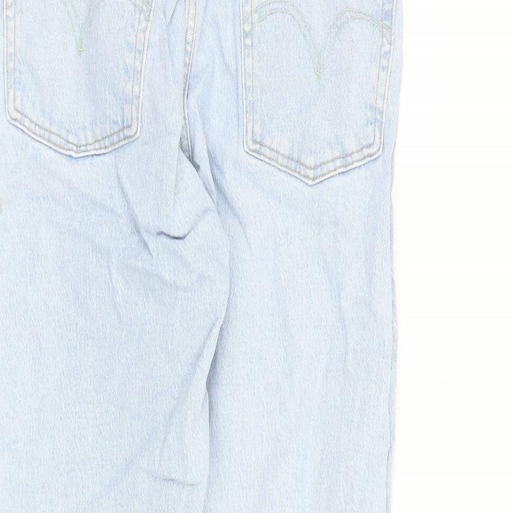 Levi's Womens Blue Cotton Straight Jeans Size 27 in L29 in Regular Button