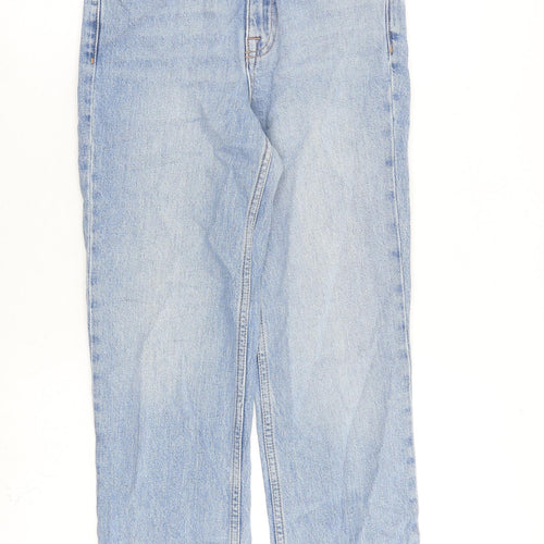 ASOS Womens Blue Cotton Straight Jeans Size 24 in L32 in Regular Zip