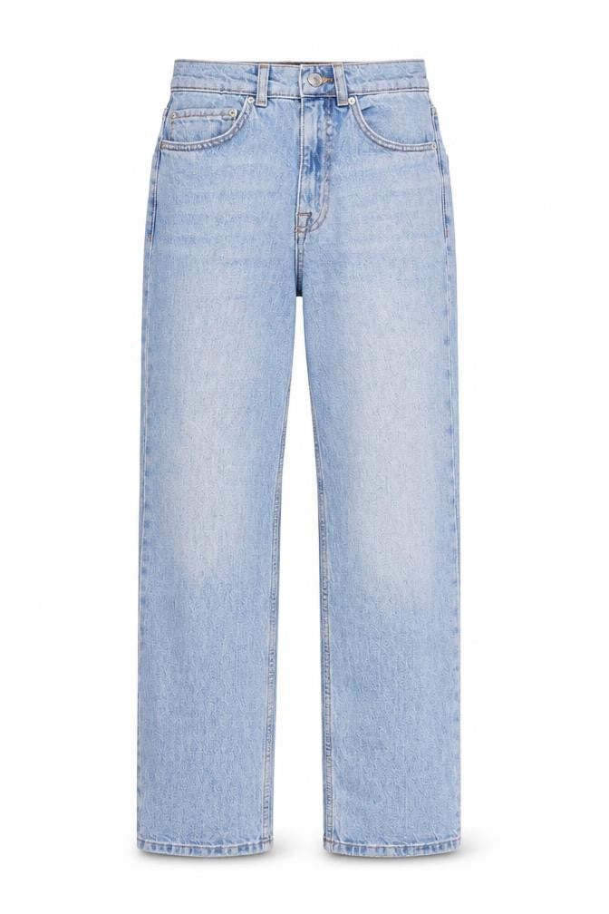 ASOS Womens Blue Cotton Straight Jeans Size 24 in L32 in Regular Zip