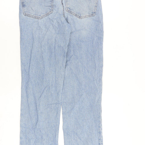 ASOS Womens Blue Cotton Straight Jeans Size 24 in L32 in Regular Zip