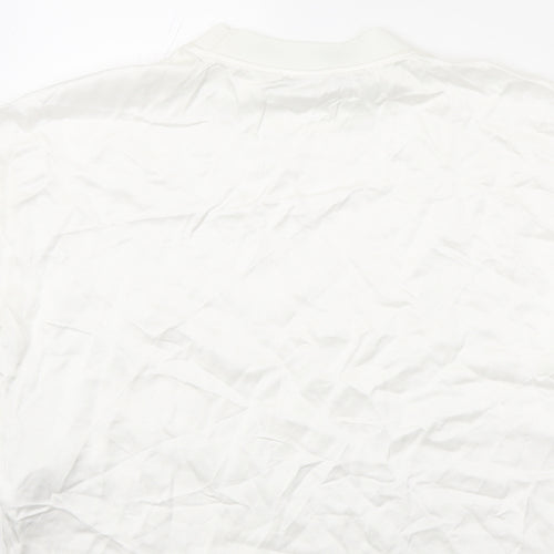 Zara Womens Ivory Viscose Basic T-Shirt Size M Crew Neck
