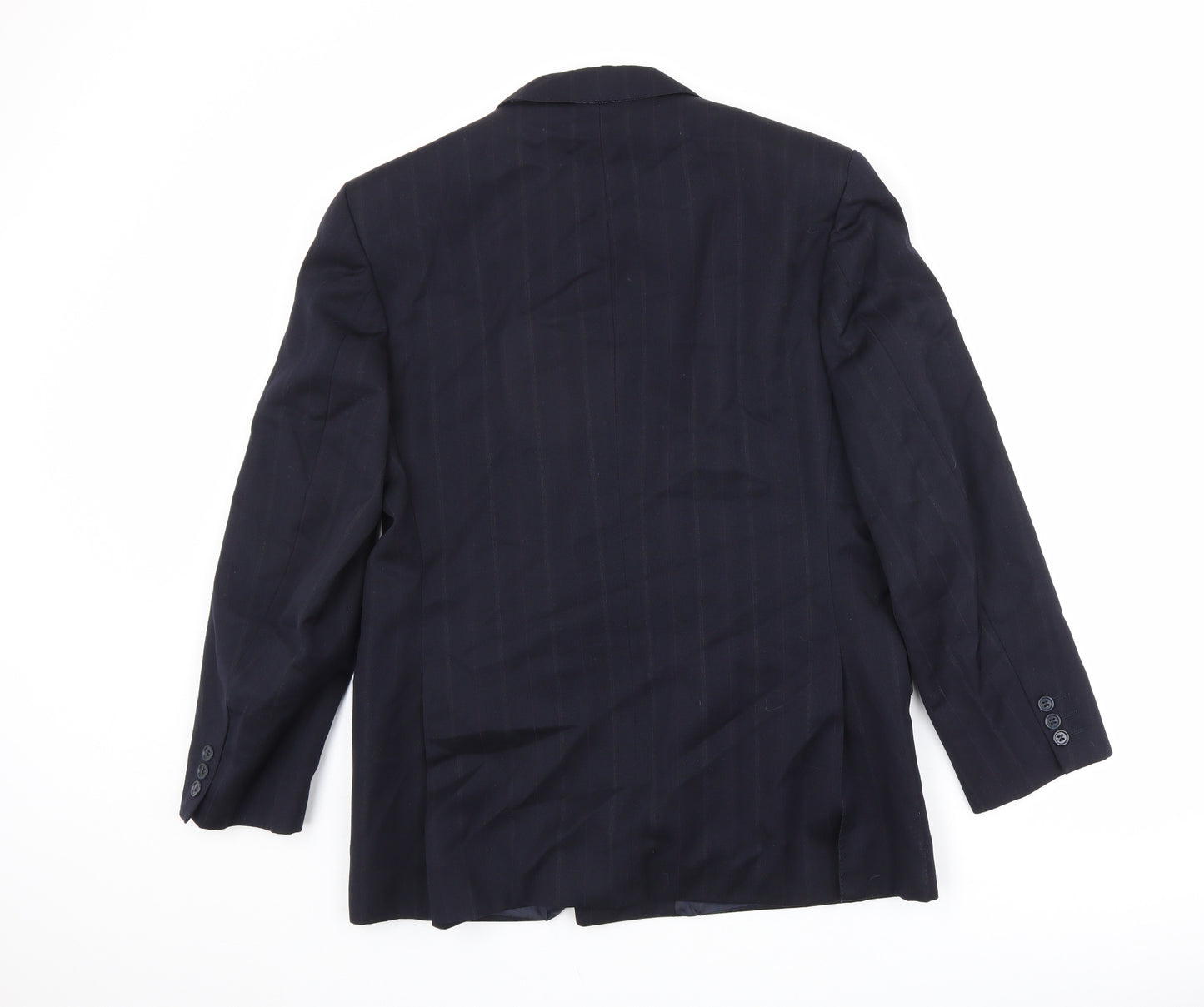 MR Harry Mens Blue Striped Polyester Jacket Suit Jacket Size 42 Regular