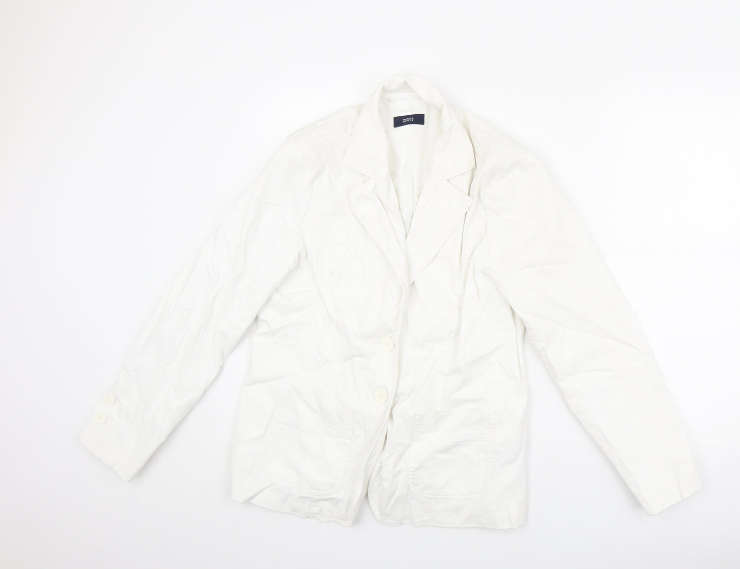 Marks and Spencer Womens Ivory Jacket Blazer Size 16 Button