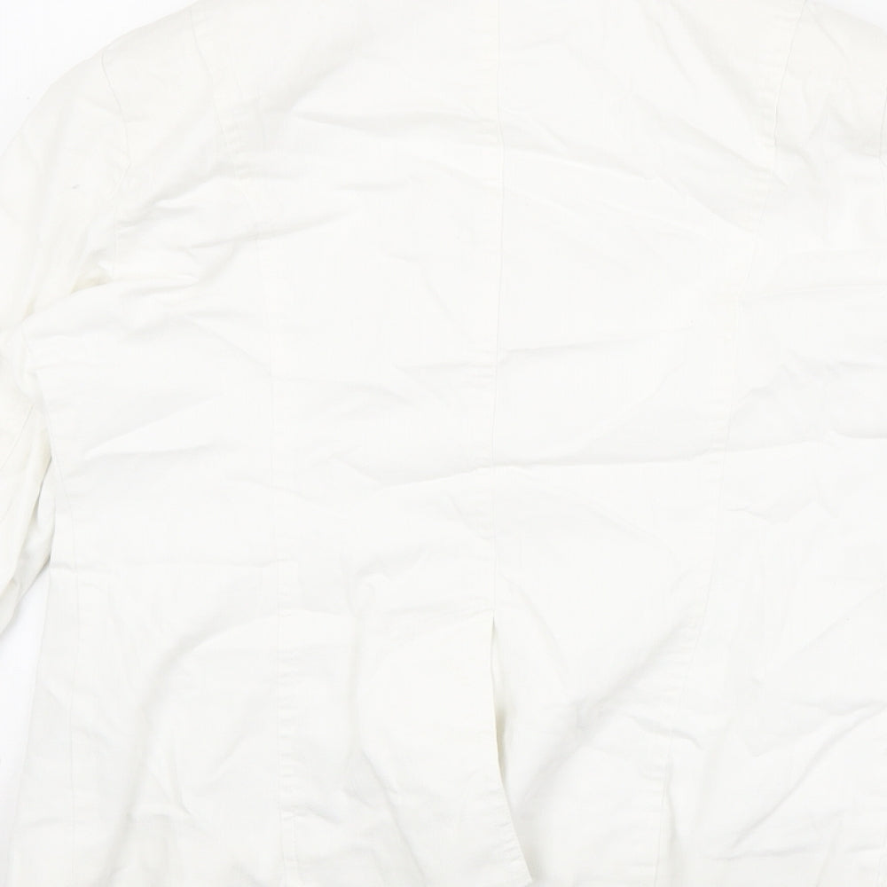 Marks and Spencer Womens Ivory Jacket Blazer Size 16 Button