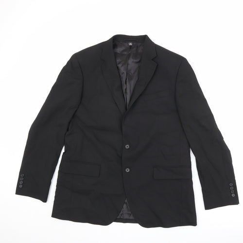 Marks and Spencer Mens Black Polyester Jacket Suit Jacket Size 42 Regular