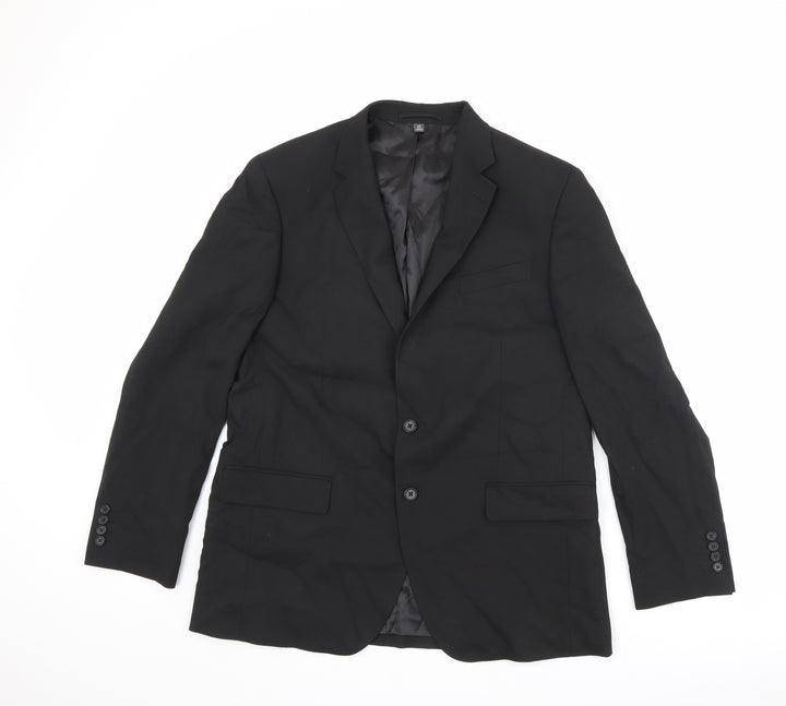 Marks and Spencer Mens Black Polyester Jacket Suit Jacket Size 42 Regular