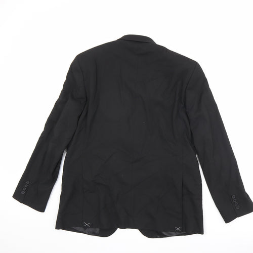 Marks and Spencer Mens Black Polyester Jacket Suit Jacket Size 42 Regular