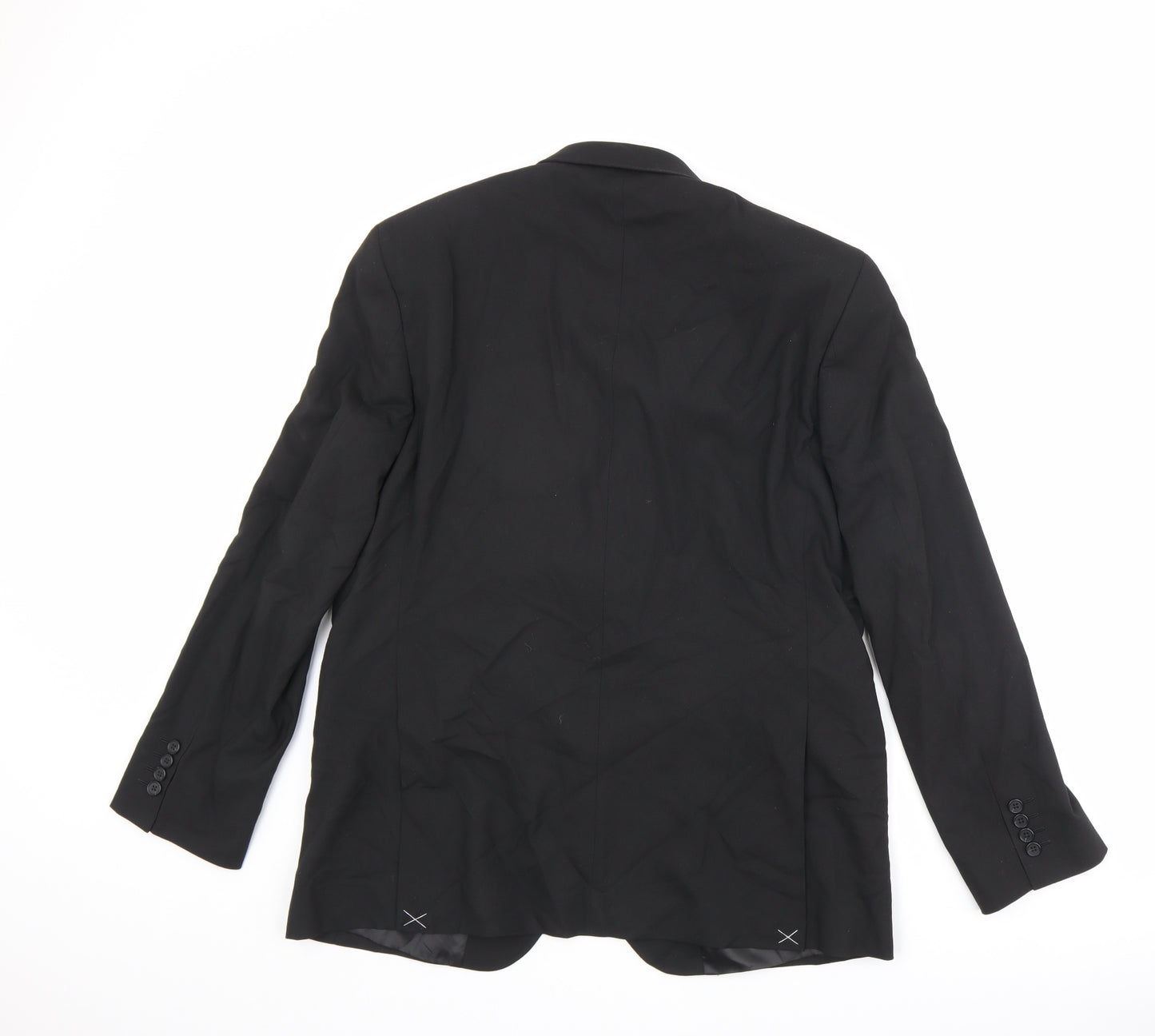 Marks and Spencer Mens Black Polyester Jacket Suit Jacket Size 42 Regular