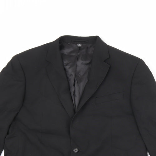 Marks and Spencer Mens Black Polyester Jacket Suit Jacket Size 42 Regular