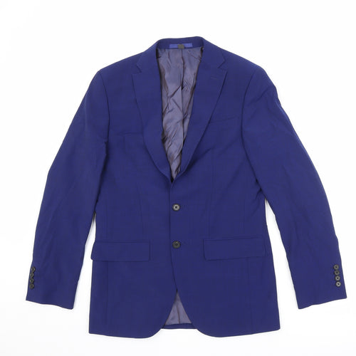 Marks and Spencer Mens Blue Wool Jacket Suit Jacket Size 36 Regular