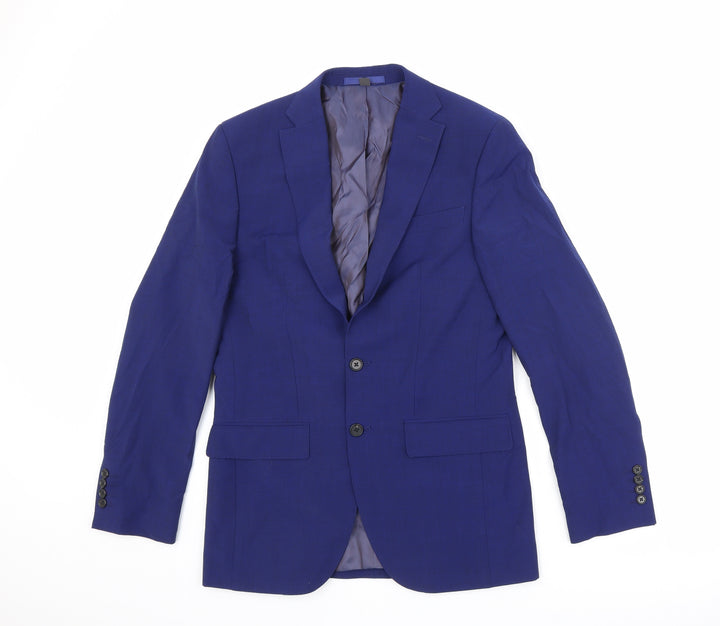 Marks and Spencer Mens Blue Wool Jacket Suit Jacket Size 36 Regular