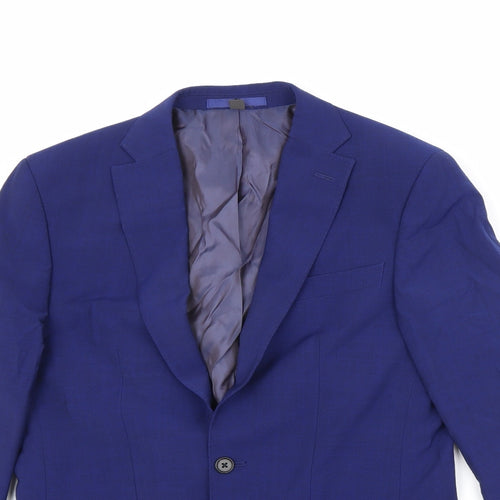 Marks and Spencer Mens Blue Wool Jacket Suit Jacket Size 36 Regular