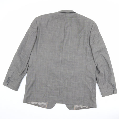 Armando Mens Grey Check Polyester Jacket Suit Jacket Size 46 Regular