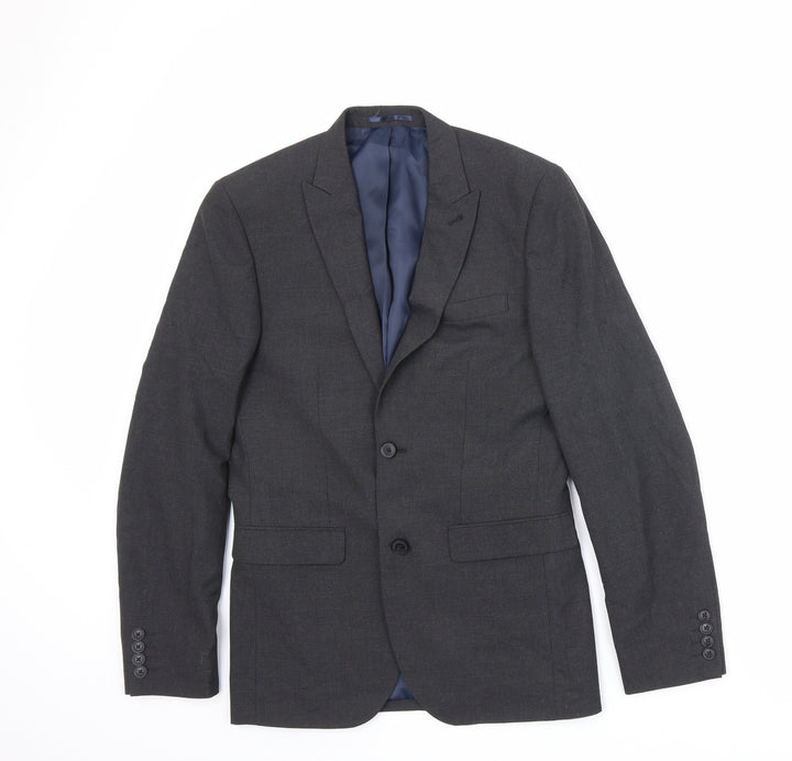 NEXT Mens Black Polyester Jacket Suit Jacket Size 36 Regular