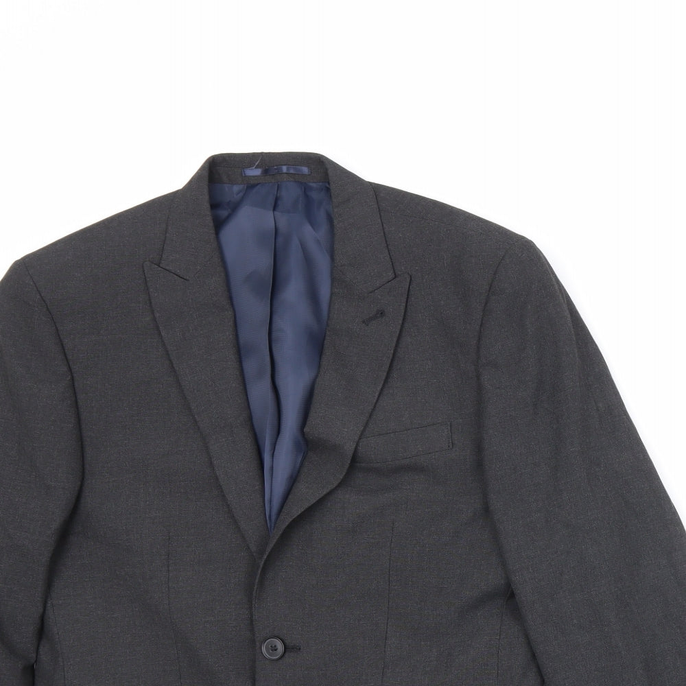 NEXT Mens Black Polyester Jacket Suit Jacket Size 36 Regular