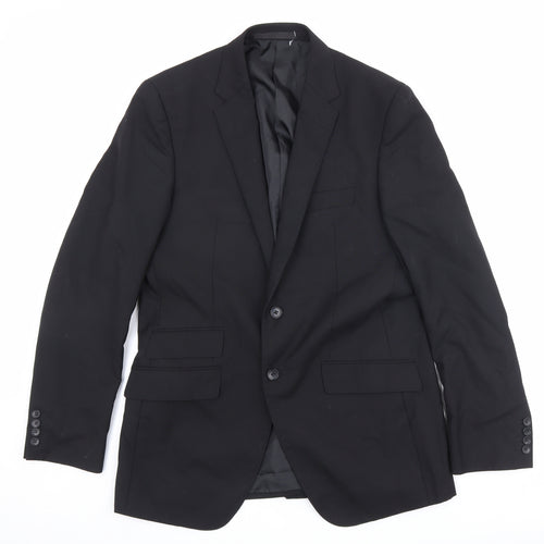 Autograph Mens Black Polyester Jacket Suit Jacket Size 40 Regular
