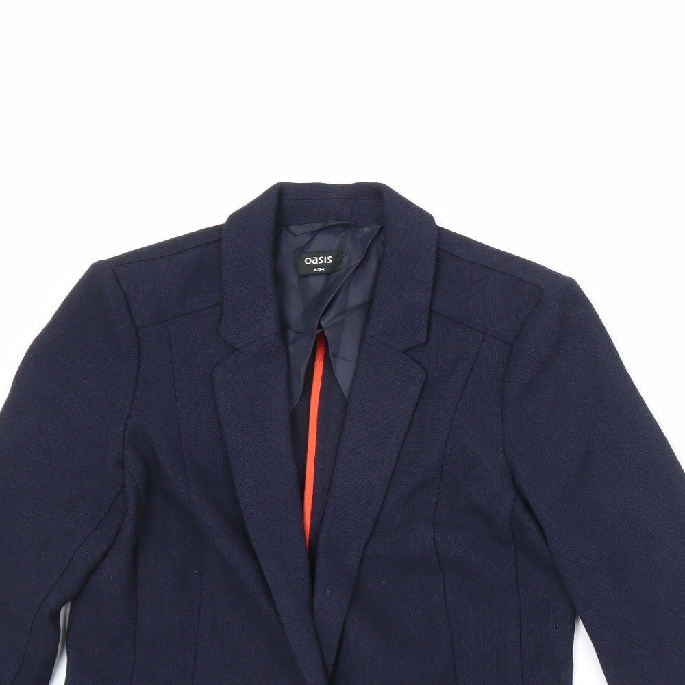 Oasis Womens Blue Jacket Blazer Size 8 Button