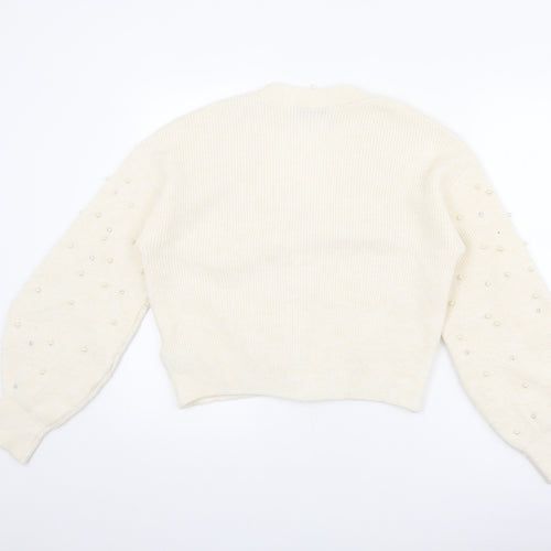 Marks and Spencer Womens Grey V-Neck Acrylic Cardigan Jumper Size S - Pearls and Jewels