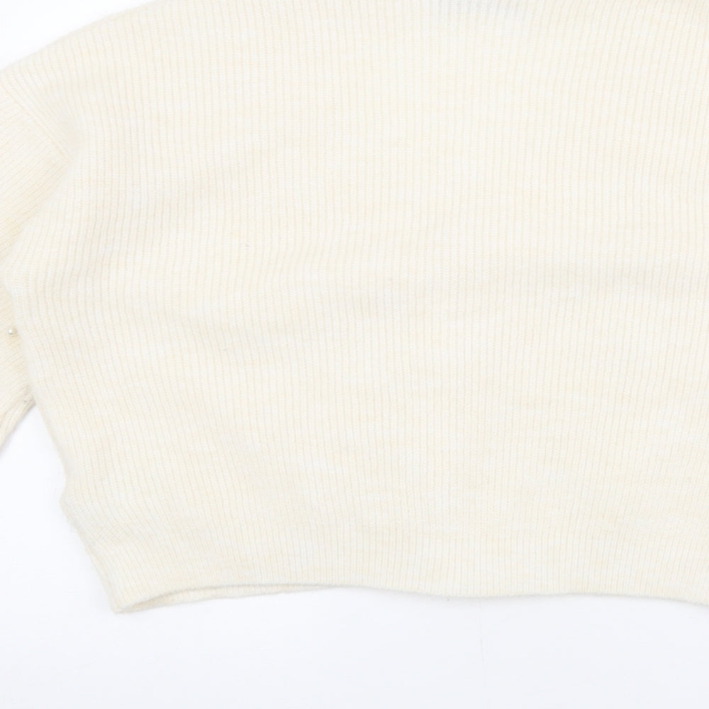 Marks and Spencer Womens Grey V-Neck Acrylic Cardigan Jumper Size S - Pearls and Jewels