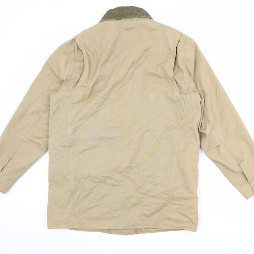 Gap Mens Beige Overcoat Coat Size M Button