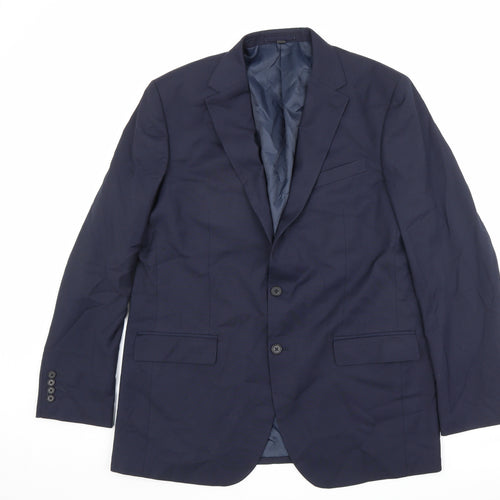 Marks and Spencer Mens Blue Polyester Jacket Suit Jacket Size 44 Regular