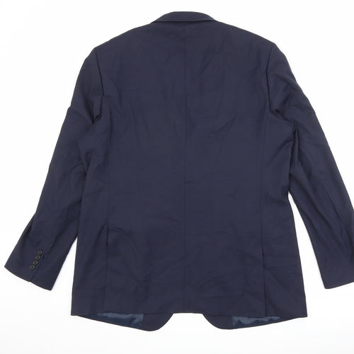 Marks and Spencer Mens Blue Polyester Jacket Suit Jacket Size 44 Regular