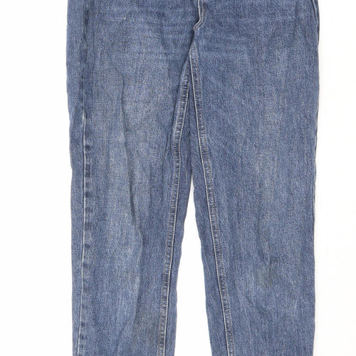 Topshop Womens Blue Cotton Mom Jeans Size 26 in L34 in Regular Zip