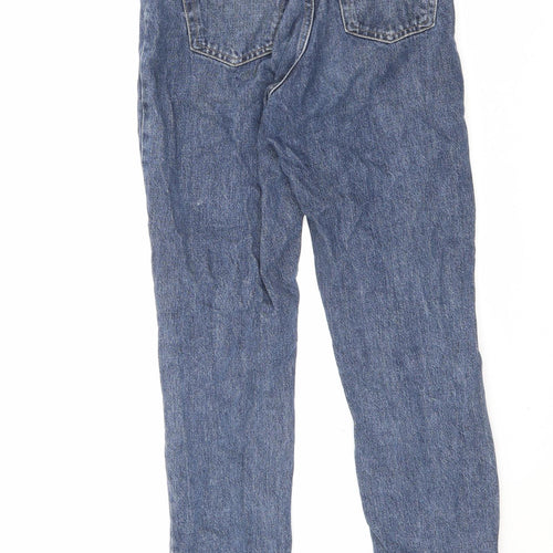 Topshop Womens Blue Cotton Mom Jeans Size 26 in L34 in Regular Zip