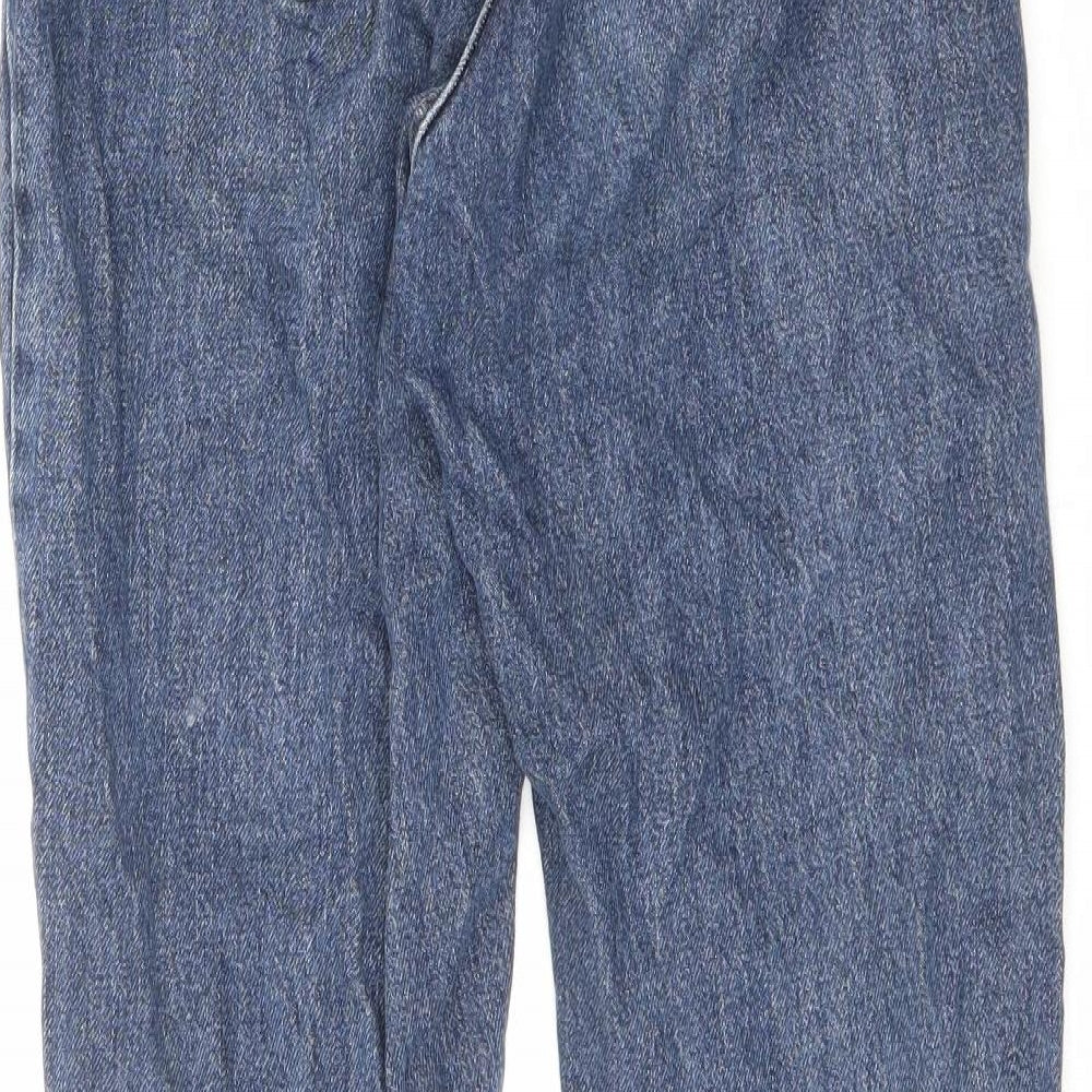 Topshop Womens Blue Cotton Mom Jeans Size 26 in L34 in Regular Zip