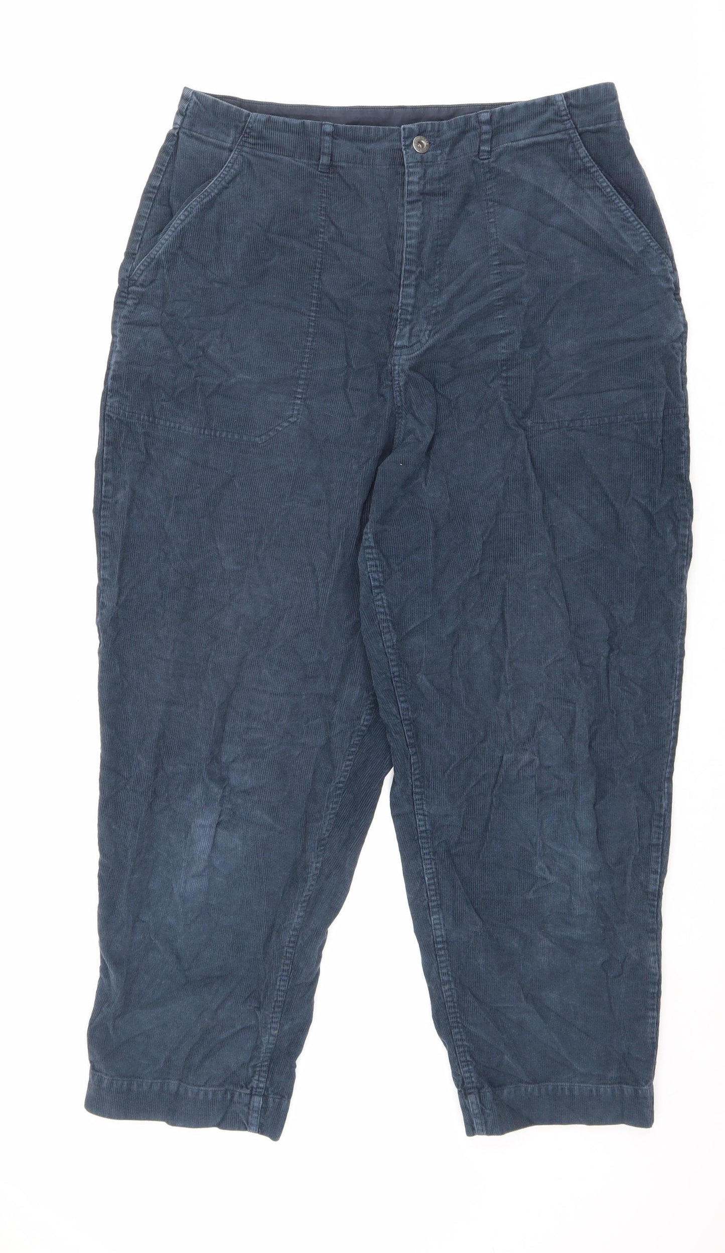 Finisterre Mens Green Cotton Trousers Size 32 in L26 in Regular Zip