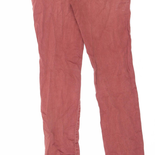 Zara Womens Orange Cotton Skinny Jeans Size 8 L28.5 in Slim Zip