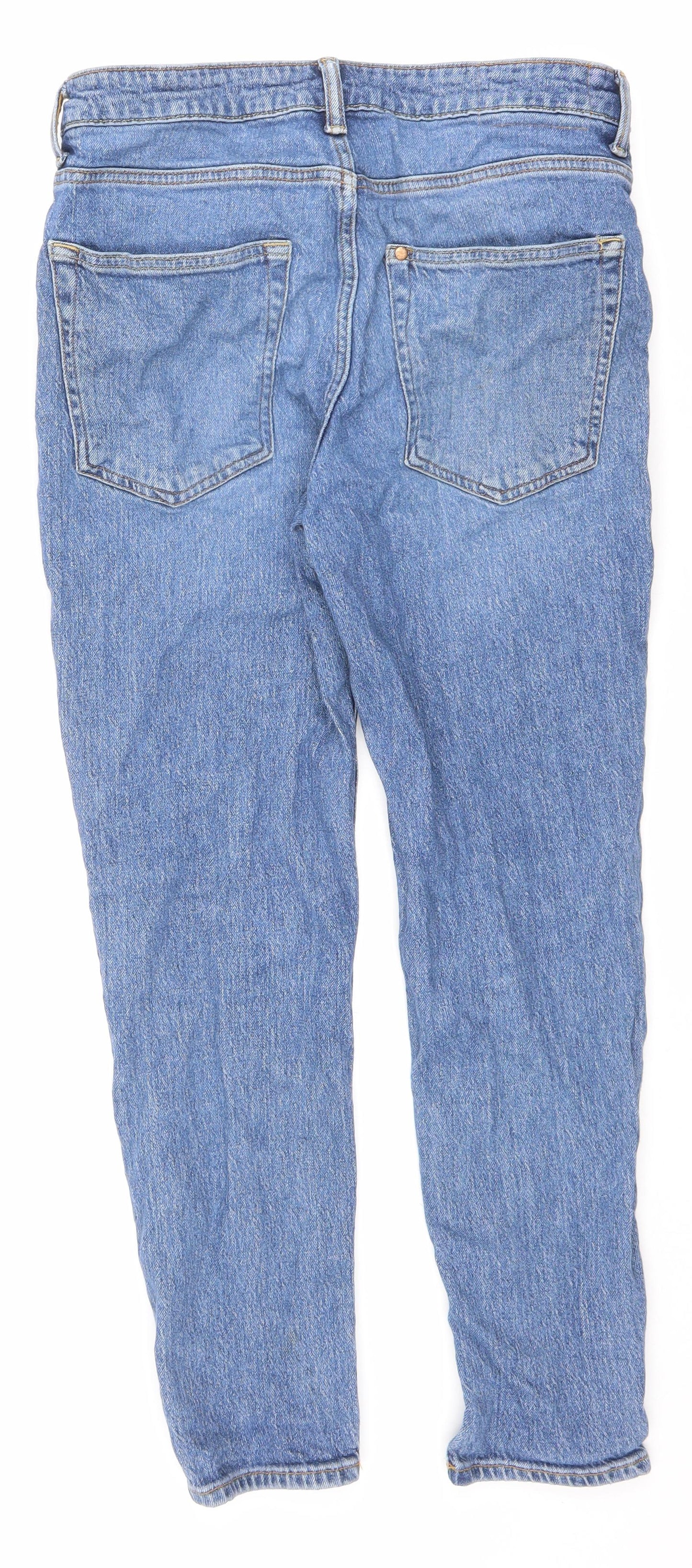 H&M Mens Blue Cotton Tapered Jeans Size 32 in L30 in Regular Zip