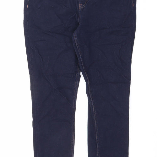 Marks and Spencer Womens Blue Cotton Skinny Jeans Size 12 L27 in Slim Zip