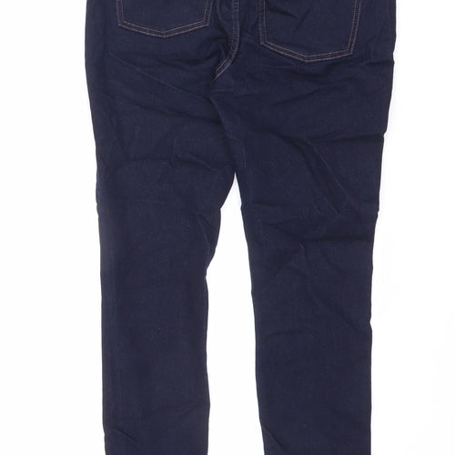 Marks and Spencer Womens Blue Cotton Skinny Jeans Size 12 L27 in Slim Zip