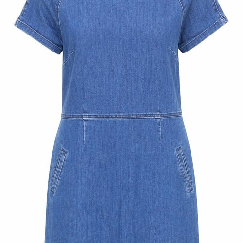 Blonde+Blonde Womens Blue Cotton A-Line Size 12 Round Neck Zip