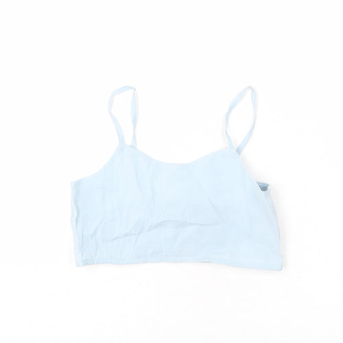 Zara Girls Blue Polyester Camisole T-Shirt Size 7 Years Scoop Neck Pullover - Cropped
