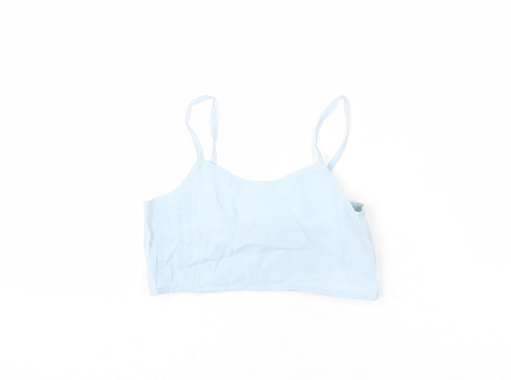 Zara Girls Blue Polyester Camisole T-Shirt Size 7 Years Scoop Neck Pullover - Cropped